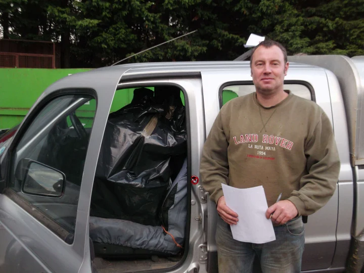A Roberts And Son Collecting Their New Big Brute Farm Vacuum Cleaner